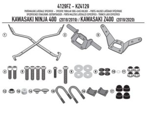 KAPPA STELAŻ KUFRA CENTRALNEGO KAWASAKI NINJA 400 (18-22) Z 400 (19-22) (BEZ PŁYTY)