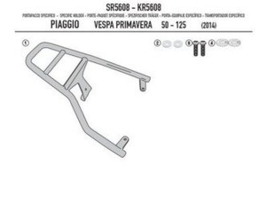 KAPPA STELAŻ KUFRA CENTRALNEGO PIAGGIO Vespa Primavera 50-125-150 (14-25), Vespa Sprint 50-125-150 (14-25) ( BEZ PŁYTY )