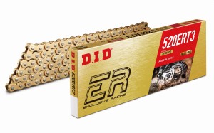DID ŁAŃCUCH NAPĘDOWY 520ERT3GG-112 (112-OGNIW) BEZ O-RINGÓW ZŁOTY / ZŁOTY (OTWARTY + ZAPINKA) - ZASTĘPUJE 520ERT2