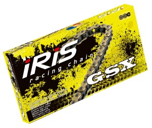 IRIS ŁAŃCUCH NAPĘDOWY 420 GSX-124 (124-OGNIW) BEZ O-RINGÓW (OTWARTY + ZAPINKA) KOLOR ZŁOTY (17,5KN)