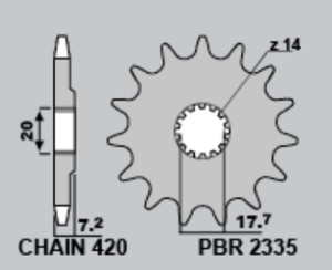 PBR ZĘBATKA TYLNA 4738 47 YAMAHA YZ 65 '18-'19 (JTR1798.47) (MADE IN ITALY)