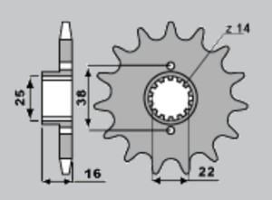 PBR PROMOCJA ZĘBATKA PRZEDNIA 490 15 18NC (ŁAŃC. 520) (MADE IN ITALY)
