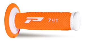 PROGRIP MANETKI PG791 OFF ROAD (22+25MM, DŁ.115MM) KOLOR BIAŁY / POMARAŃCZOWY FLUO (DWUSKŁADNIKOWE) (791-242) (PG791WH/ORF)