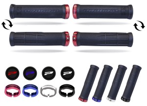 PROGRIP MANETKI PG995 ATV / JET SKI / MTB (22+22MM, DŁ. 130MM) KOLOR CZARNY Z CZERWONĄ BLOKADĄ LOCK-ON (995-357) (995-107)