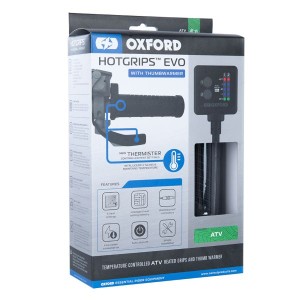 OXFORD MANETKI PODGRZEWANE DO QUADA EVO ATV Z PANELEM STERUJĄCYM, TERMOSTATEM I Z GRZANYM KCIUKIEM DO KIEROWNICY 22MM DŁUGOŚĆ 120-130MM (EL)