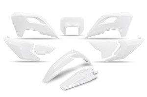 UFO KOMPLET PLASTIKÓW HUSQVARNA TE 150 / 250 / 300 '24-'25, FE 250 / 350 / 450 / 501 '24-'25 KOLOR OEM '25 BIAŁY