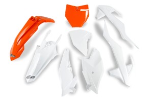 UFO KOMPLET PLASTIKÓW KTM SX 85 '18-'24 KOLOR OEM '23-'24 ( POMARAŃCZOWY / BIAŁY )