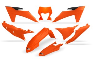 UFO KOMPLET PLASTIKÓW KTM EXC 150 / 250 / 300 TBI '24-'25, EXC-F 250 / 350 / 450 / 500 '24-'25 KOLOR OEM '25 ( POMARAŃCZOWY )