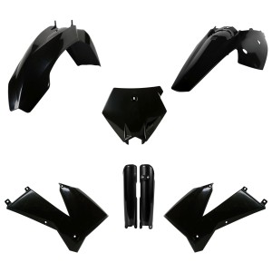 POLISPORT KOMPLET PLASTIKÓW (FULL KIT) KTM SX '05-'06; XC/XC-F 06-'07 W ZESTAWIE OSŁONY AMORTYZATORÓW (8399000001) KOLOR CZARNY