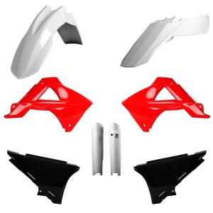 POLISPORT KOMPLET PLASTIKÓW (FULL KIT) GAS GAS EC/EC-E 125 '11; EC/EC-E 200 '11; EC/EC-E 250 '11; EC-EC-E 300 '11 EC/EC-F '11 W ZESTAWIE OSŁONY AMORTYZATORÓW (8398500006) KOLOR BIAŁO CZARNO CZERWONY