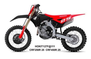 UFO 2025/11 KOMPLET PLASTIKÓW (FULL KIT) Z OSŁONAMI TELESKOPÓW (AMORTYZATORÓW) HONDA CRF 250 R / 450 R '25-'26 KOLOR CZERWONY / CZARNY