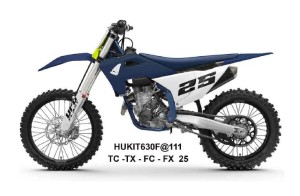 UFO 2025/11 KOMPLET PLASTIKÓW (FULL KIT) Z OSŁONAMI TELESKOPÓW (AMORTYZATORÓW) HUSQVARNA TC 125 / 150 / 250 / 300 '25-'26, TX 300 '25-'26, FC 250 / 350 / 450 '25-'26, FX 350 / 450 '25-'26, KOLOR GRANATOWY / BIAŁY