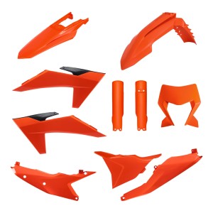POLISPORT KOMPLET PLASTIKÓW (FULL KIT) KTM EXC/EXC-F/XC-W/XC-WF TBI '24-'26 W ZESTAWIE OSŁONA LAMPY ORAZ OSŁONY AMORTYZATORÓW (8352500001) KOLOR POMARAŃCZOWY