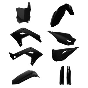 POLISPORT KOMPLET PLASTIKÓW (FULL KIT) KAWASAKI KX 125 '03-'08; KX 250 '03-'08 (RESTYLING NA MODEL 2026) W ZESTAWIE TABLICA PRZEDNIA (8665900008) I OSŁONY AMORTYZARORÓW (8398000002) KOLOR CZARNY