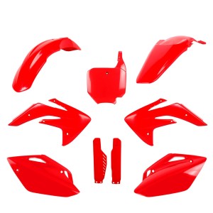 POLISPORT KOMPLET PLASTIKÓW (FULL KIT) HONDA CRF 150 '07-'25 W ZESTAWIE TABLICA PRZEDNIA (8663200004) I OSŁONY AMORTYZARORÓW (8351300004) KOLOR CZERWONY OEM