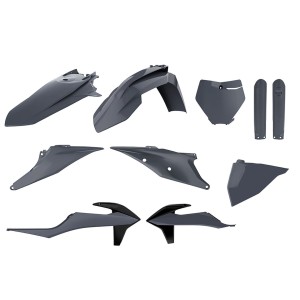 POLISPORT KOMPLET PLASTIKÓW (FULL KIT) KTM SX/SX-F '19-'22 W ZESTAWIE TABLICA PRZEDNIA (8666400007) I OSŁONY AMORTYZATORÓW (8398600011) KOLOR SZARY NARDO GREY