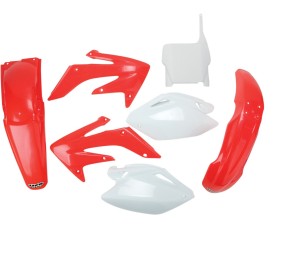 UFO KOMPLET PLASTIKÓW HONDA CRF 250R '04-'05 KOLOR OEM (CZERWONY/BIAŁY) (HO104E999)