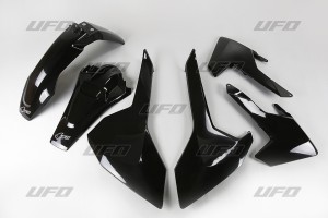 UFO KOMPLET PLASTIKÓW HUSQVARNA TE/TX 125/250/300 '17-19, FE 250/350/450/501 '17-19 KOLOR CZARNY (HU618E001)