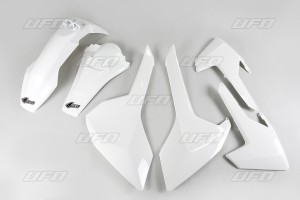 UFO KOMPLET PLASTIKÓW HUSQVARNA TE/TX 125/250/300 '17-19, FE 250/350/450/501 '17-19 KOLOR BIAŁY (HU618E041)
