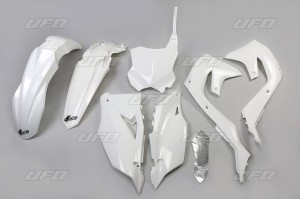 UFO KOMPLET PLASTIKÓW KAWASAKI KXF 250 '21-24, KXF 450 '19-23 KOLOR BIAŁY (KA227E047)