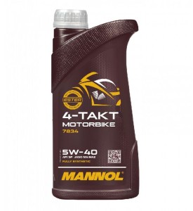 MANNOL OLEJ SILNIKOWY 4T MOTORBIKE 5W40 1L SYNTETYCZNY ESTER TECHNOLOGY (JASO MA/MA2) (7814) (20)