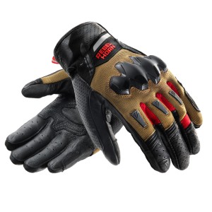 RĘKAWICE MOTOCYKLOWE REBELHORN DEFENDER DESERT BLACK RED 26ST