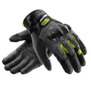 RĘKAWICE MOTOCYKLOWE REBELHORN DEFENDER BLACK GREY FLUO YELLOW 26ST