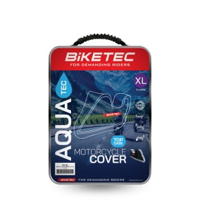BIKETEC POKROWIEC WODOODPORNY AQUATEC NA MOTOCYKL Z MIEJSCEM NA KUFER CENTRALNY KOLOR CZARNY/SZARY ROZMIAR L