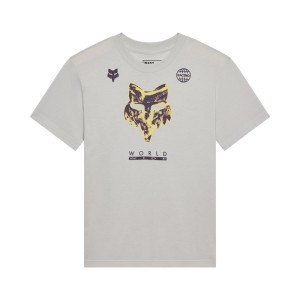 T-SHIRT DAMSKI FOX IMAGE PRINT LIGHT GREY 27MX
