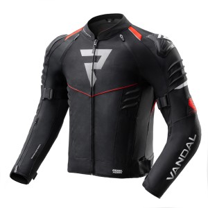 KURTKA MOTOCYKLOWA TEKSTYLNA REBELHORN VANDAL 2 BLACK RED 26ST