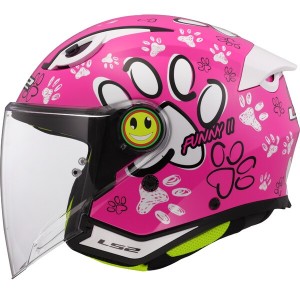 KASK LS2 OF622 FUNNY II JUNIOR PAWS PINK