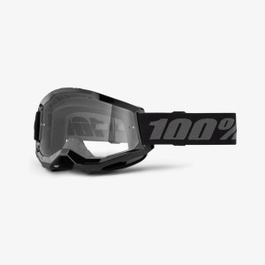 100 PROCENT GOGLE MODEL STRATA 2 BLACK CLEAR LENS