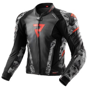 KURTKA SKÓRZANA REBELHORN VELOCE CAMO BLACK/GREY/FLUO RED 25ST