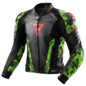 KURTKA SKÓRZANA REBELHORN VELOCE CAMO BLACK/GREEN/FLUO RED 25ST