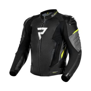 KURTKA SKÓRZANA REBELHORN VELOCE BLACK/GREY/FLUO YELLOW 25ST