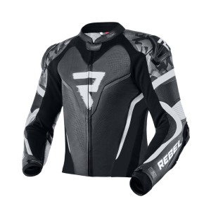 KURTKA SKÓRZANA REBELHORN REBEL BLACK/WHITE 22ST